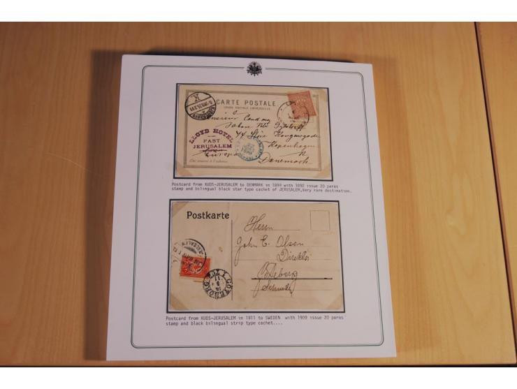 PALÄSTINA: 1873/1917 (ca.), aufgezogene Sammlung von rd. 250 Briefen, Briefkarten, Karten, Ganzsachen und Ansichtskarten, dab