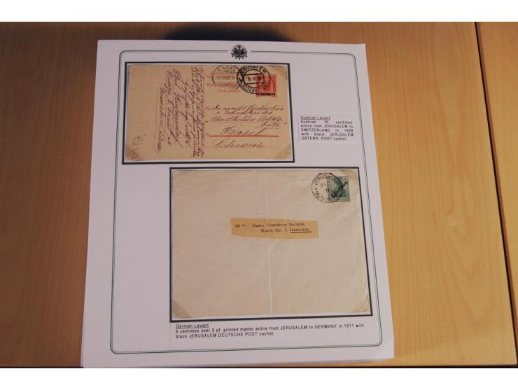 PALÄSTINA: 1873/1917 (ca.), aufgezogene Sammlung von rd. 250 Briefen, Briefkarten, Karten, Ganzsachen und Ansichtskarten, dab