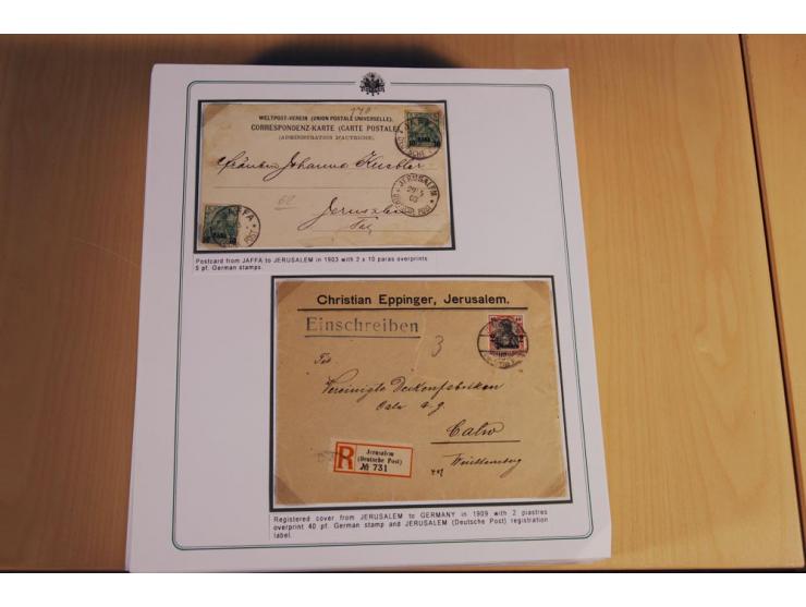 PALÄSTINA: 1873/1917 (ca.), aufgezogene Sammlung von rd. 250 Briefen, Briefkarten, Karten, Ganzsachen und Ansichtskarten, dab