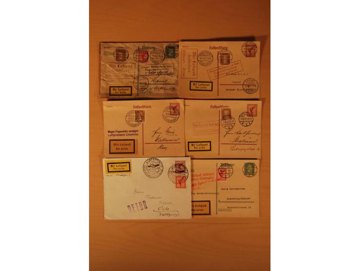 1921/34, 81 Briefe und Karten, meist Sonder- bzw. Erstflüge, Bestätigungs- und Ausfallstempel, bessere Frankaturen etc.