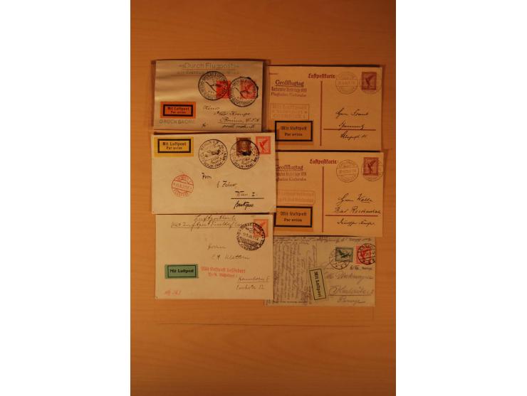 1921/34, 81 Briefe und Karten, meist Sonder- bzw. Erstflüge, Bestätigungs- und Ausfallstempel, bessere Frankaturen etc.