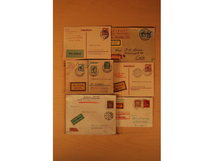 1921/34, 81 Briefe und Karten, meist Sonder- bzw. Erstflüge, Bestätigungs- und Ausfallstempel, bessere Frankaturen etc.