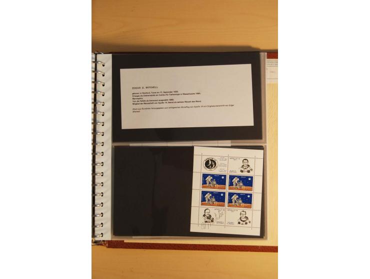 WELTRAUM: 1969, 19 verschieden Blocks mit Weltraum-Motiven und verschiedenen Unterschriften von amerik. Astronauten