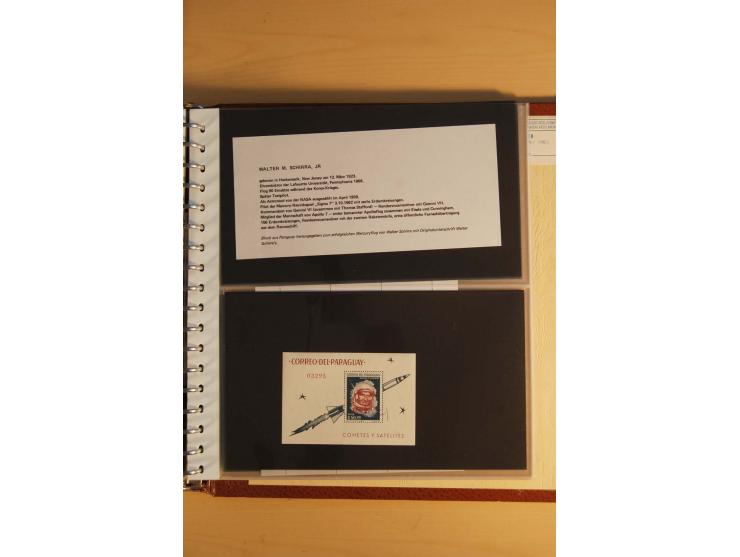 WELTRAUM: 1969, 19 verschieden Blocks mit Weltraum-Motiven und verschiedenen Unterschriften von amerik. Astronauten