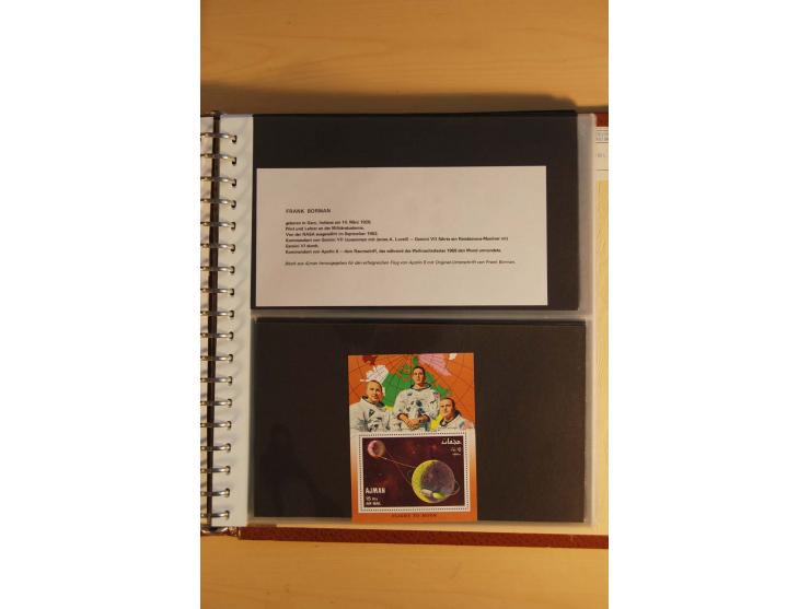 WELTRAUM: 1969, 19 verschieden Blocks mit Weltraum-Motiven und verschiedenen Unterschriften von amerik. Astronauten