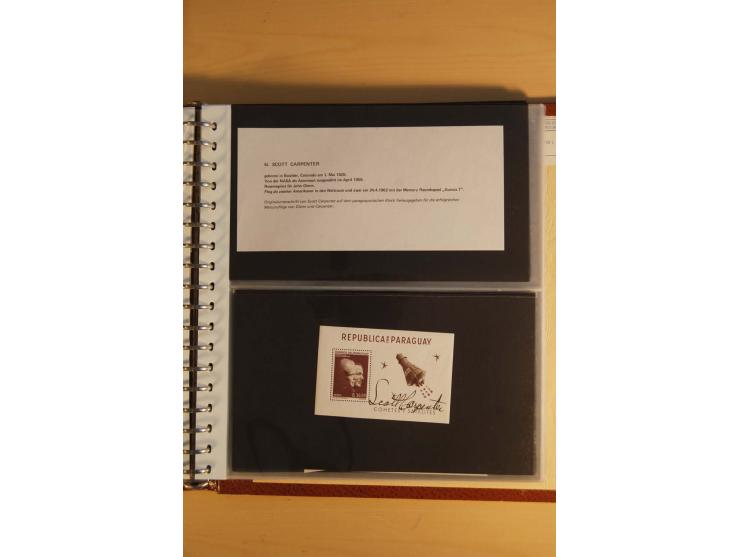WELTRAUM: 1969, 19 verschieden Blocks mit Weltraum-Motiven und verschiedenen Unterschriften von amerik. Astronauten