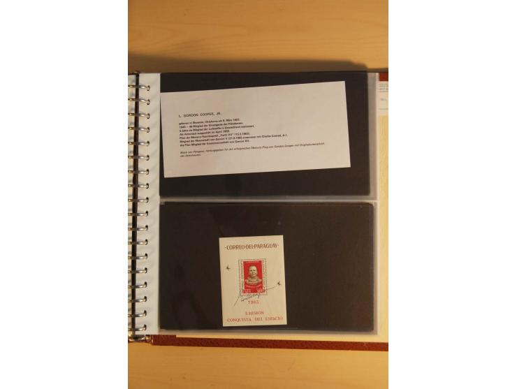 WELTRAUM: 1969, 19 verschieden Blocks mit Weltraum-Motiven und verschiedenen Unterschriften von amerik. Astronauten