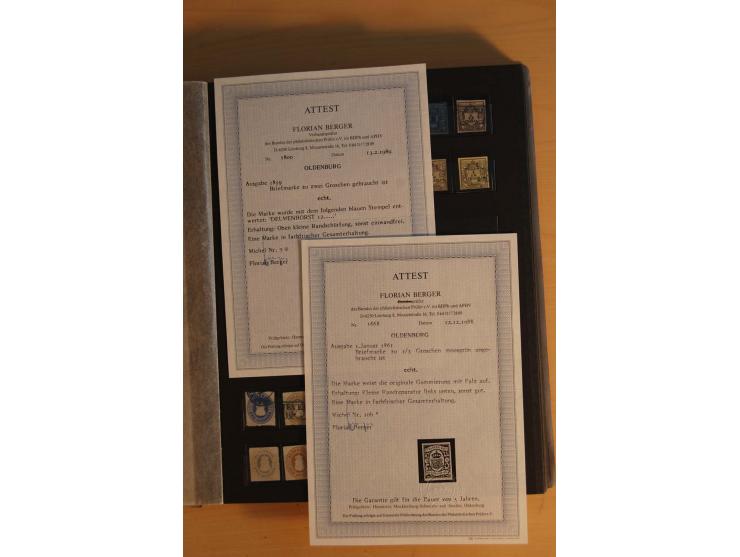 Baden-Württemberg, ungebrauchte und gestempelte alte Sammlung in 2 Steckbüchern, dabei viele gute Werte wie Baden Nr. 1a, Bay