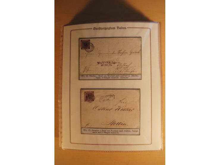 1851/68, alte, ausstellungsmäßig aufgezogene Sammlung, hauptsächlich bestehend aus rund 90 frankierten Briefen und gebrauchte