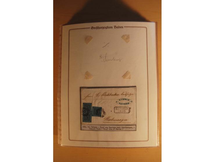 1851/68, alte, ausstellungsmäßig aufgezogene Sammlung, hauptsächlich bestehend aus rund 90 frankierten Briefen und gebrauchte
