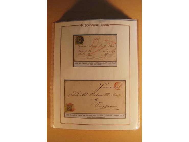 1851/68, alte, ausstellungsmäßig aufgezogene Sammlung, hauptsächlich bestehend aus rund 90 frankierten Briefen und gebrauchte