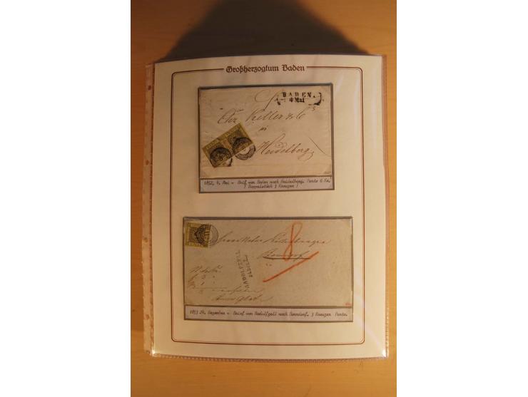1851/68, alte, ausstellungsmäßig aufgezogene Sammlung, hauptsächlich bestehend aus rund 90 frankierten Briefen und gebrauchte