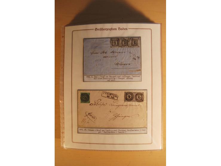 1851/68, alte, ausstellungsmäßig aufgezogene Sammlung, hauptsächlich bestehend aus rund 90 frankierten Briefen und gebrauchte