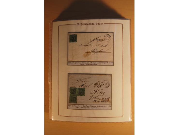 1851/68, alte, ausstellungsmäßig aufgezogene Sammlung, hauptsächlich bestehend aus rund 90 frankierten Briefen und gebrauchte