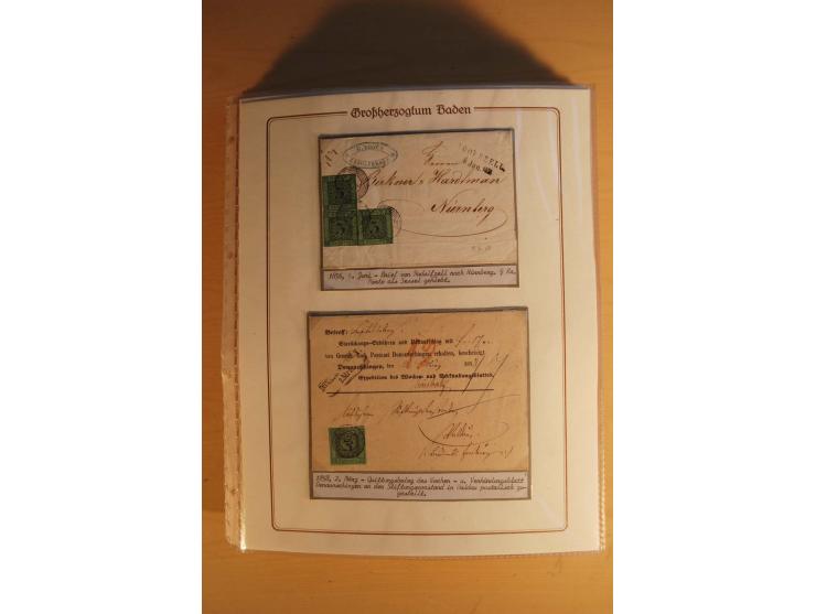 1851/68, alte, ausstellungsmäßig aufgezogene Sammlung, hauptsächlich bestehend aus rund 90 frankierten Briefen und gebrauchte