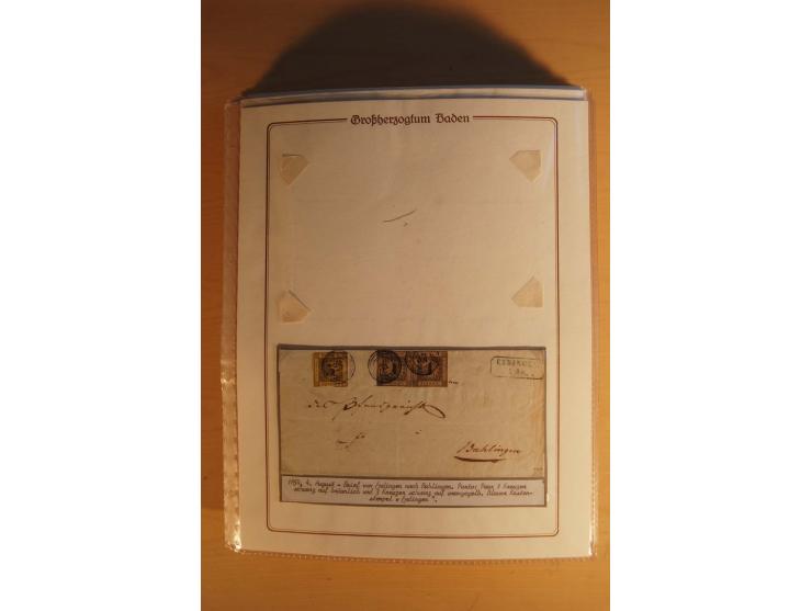 1851/68, alte, ausstellungsmäßig aufgezogene Sammlung, hauptsächlich bestehend aus rund 90 frankierten Briefen und gebrauchte