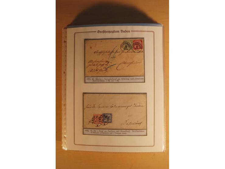 1851/68, alte, ausstellungsmäßig aufgezogene Sammlung, hauptsächlich bestehend aus rund 90 frankierten Briefen und gebrauchte