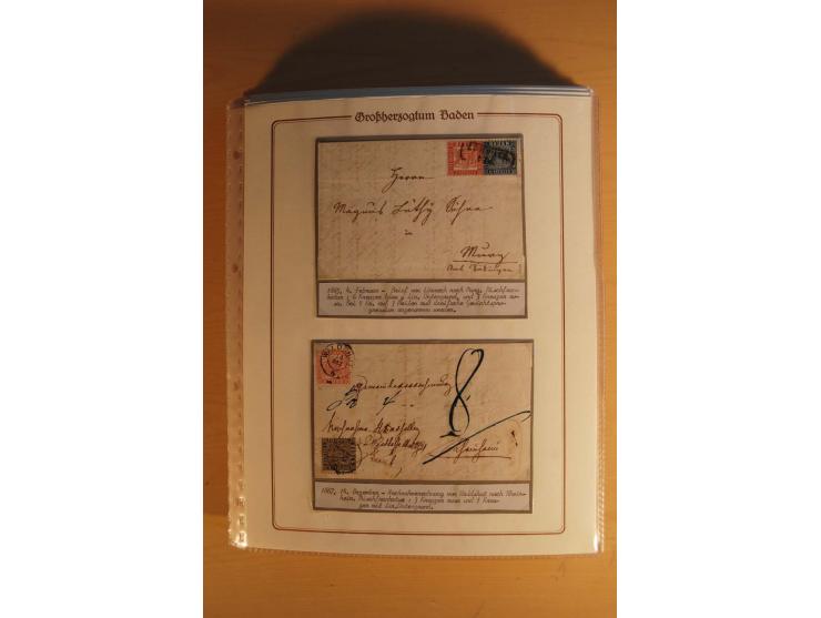 1851/68, alte, ausstellungsmäßig aufgezogene Sammlung, hauptsächlich bestehend aus rund 90 frankierten Briefen und gebrauchte