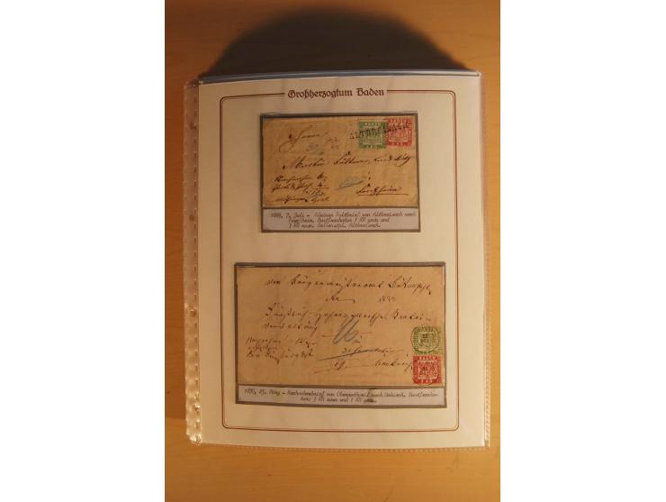 1851/68, alte, ausstellungsmäßig aufgezogene Sammlung, hauptsächlich bestehend aus rund 90 frankierten Briefen und gebrauchte
