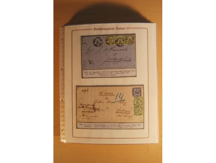 1851/68, alte, ausstellungsmäßig aufgezogene Sammlung, hauptsächlich bestehend aus rund 90 frankierten Briefen und gebrauchte