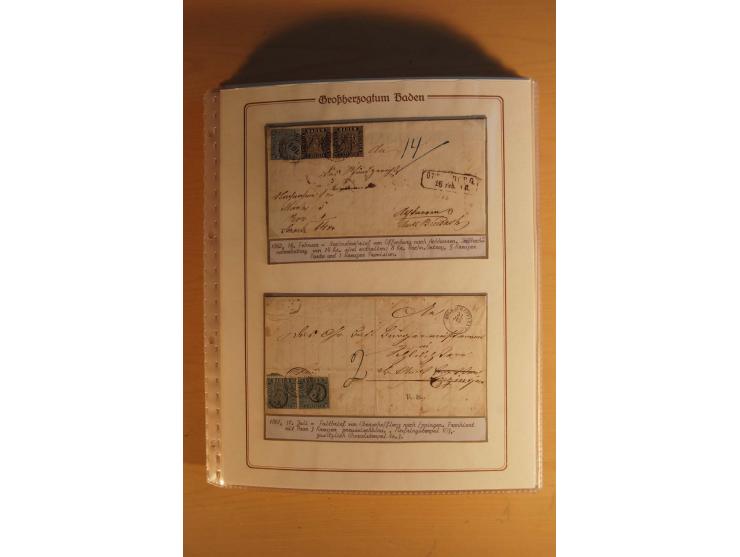 1851/68, alte, ausstellungsmäßig aufgezogene Sammlung, hauptsächlich bestehend aus rund 90 frankierten Briefen und gebrauchte