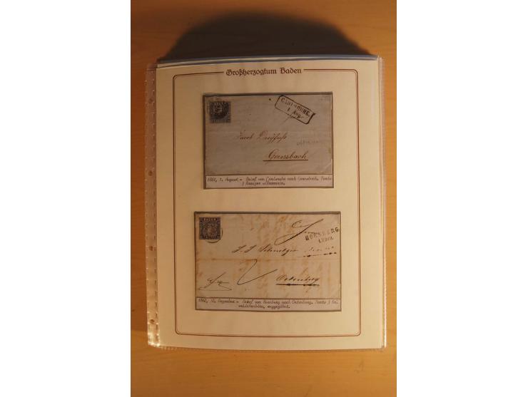 1851/68, alte, ausstellungsmäßig aufgezogene Sammlung, hauptsächlich bestehend aus rund 90 frankierten Briefen und gebrauchte