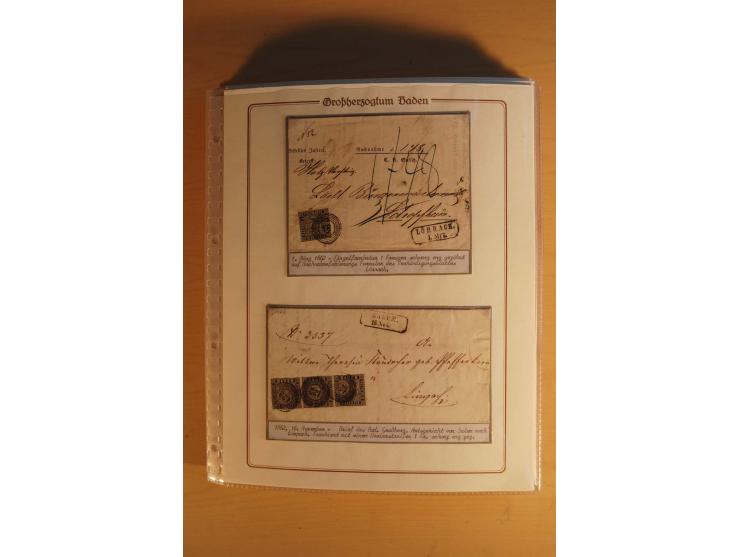1851/68, alte, ausstellungsmäßig aufgezogene Sammlung, hauptsächlich bestehend aus rund 90 frankierten Briefen und gebrauchte