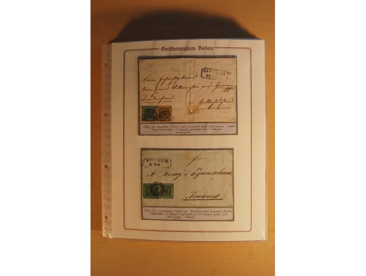 1851/68, alte, ausstellungsmäßig aufgezogene Sammlung, hauptsächlich bestehend aus rund 90 frankierten Briefen und gebrauchte