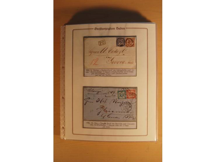 1851/68, alte, ausstellungsmäßig aufgezogene Sammlung, hauptsächlich bestehend aus rund 90 frankierten Briefen und gebrauchte