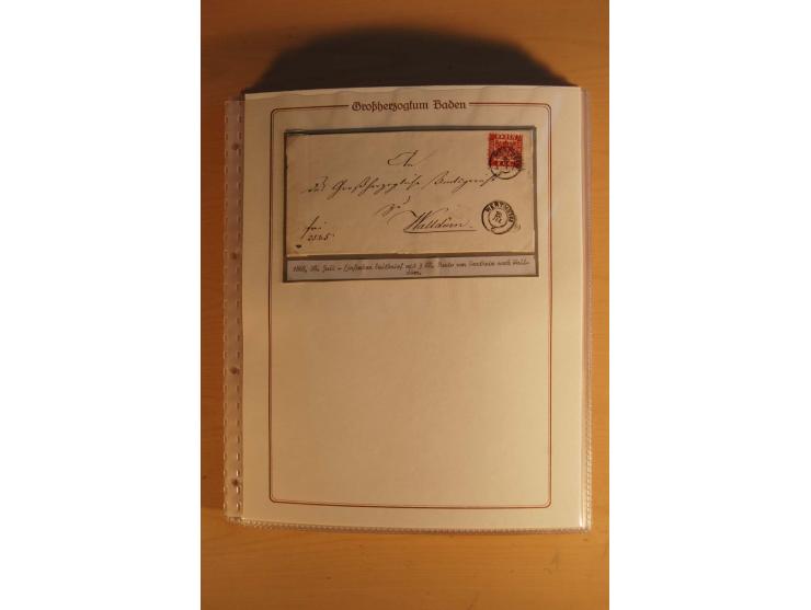 1851/68, alte, ausstellungsmäßig aufgezogene Sammlung, hauptsächlich bestehend aus rund 90 frankierten Briefen und gebrauchte