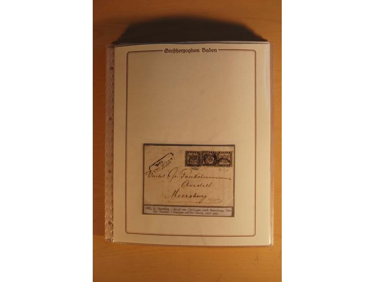 1851/68, alte, ausstellungsmäßig aufgezogene Sammlung, hauptsächlich bestehend aus rund 90 frankierten Briefen und gebrauchte