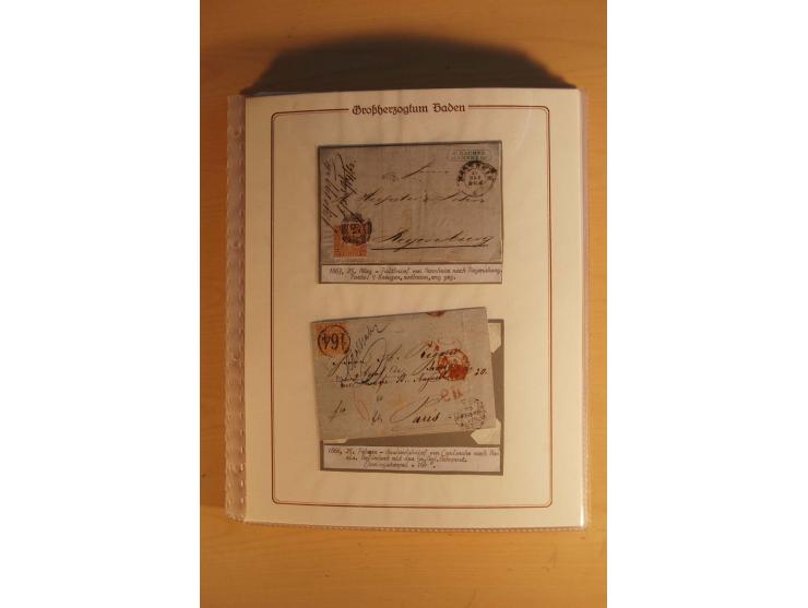1851/68, alte, ausstellungsmäßig aufgezogene Sammlung, hauptsächlich bestehend aus rund 90 frankierten Briefen und gebrauchte