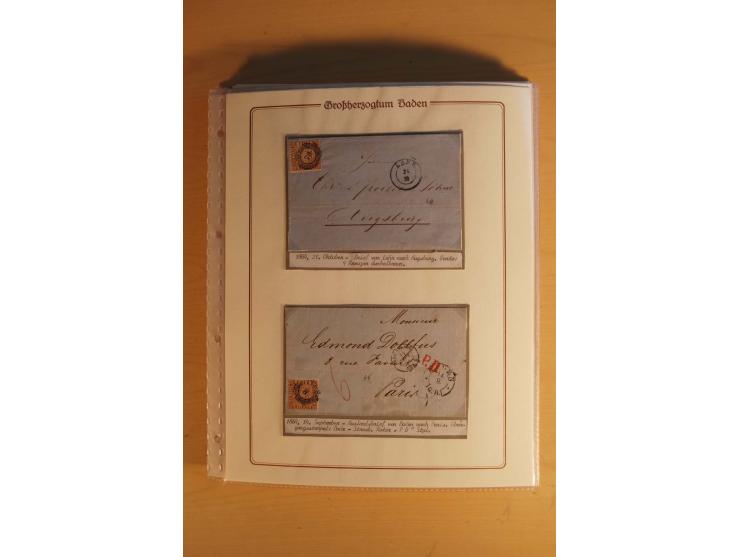 1851/68, alte, ausstellungsmäßig aufgezogene Sammlung, hauptsächlich bestehend aus rund 90 frankierten Briefen und gebrauchte