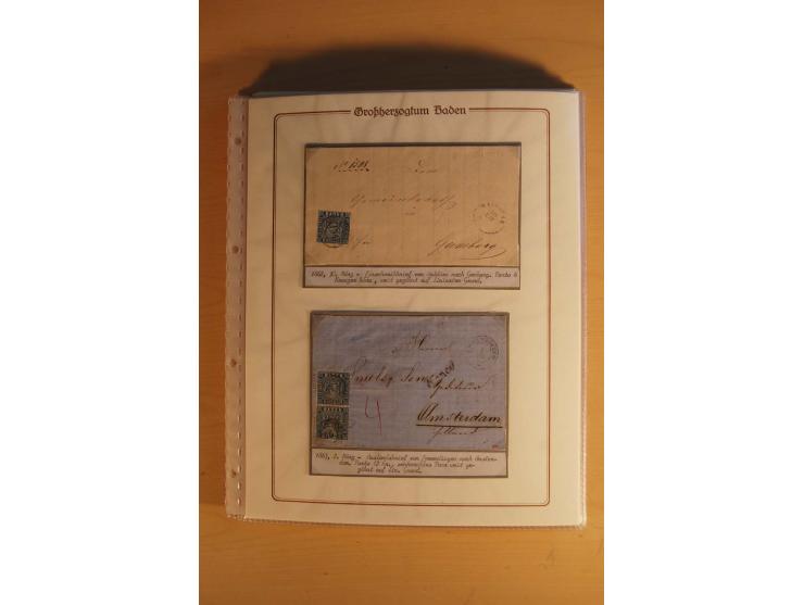 1851/68, alte, ausstellungsmäßig aufgezogene Sammlung, hauptsächlich bestehend aus rund 90 frankierten Briefen und gebrauchte