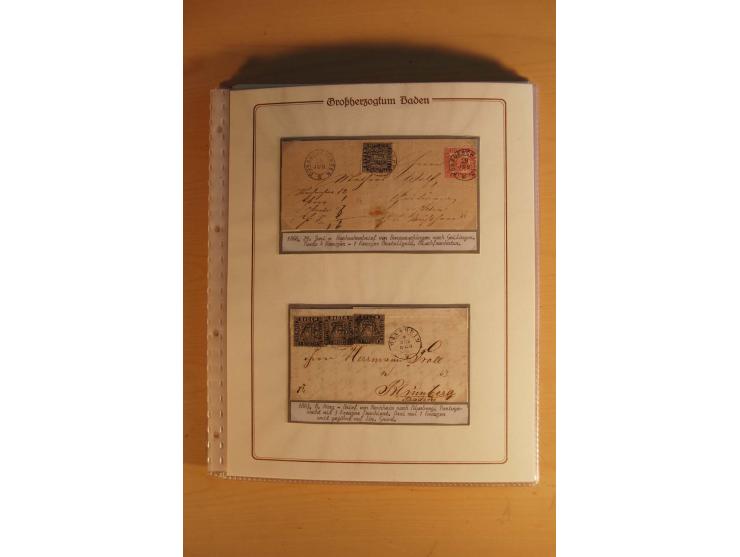 1851/68, alte, ausstellungsmäßig aufgezogene Sammlung, hauptsächlich bestehend aus rund 90 frankierten Briefen und gebrauchte