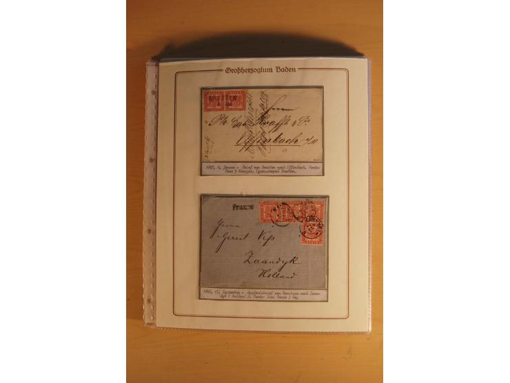 1851/68, alte, ausstellungsmäßig aufgezogene Sammlung, hauptsächlich bestehend aus rund 90 frankierten Briefen und gebrauchte