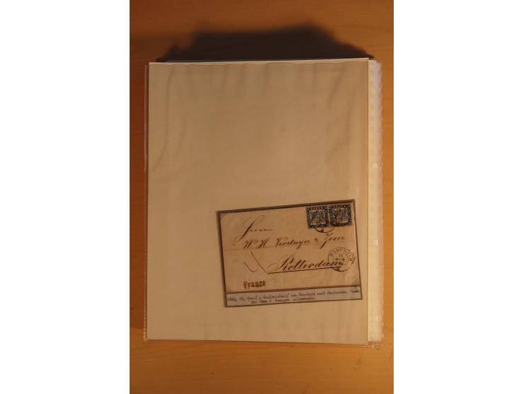 1851/68, alte, ausstellungsmäßig aufgezogene Sammlung, hauptsächlich bestehend aus rund 90 frankierten Briefen und gebrauchte