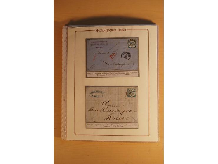 1851/68, alte, ausstellungsmäßig aufgezogene Sammlung, hauptsächlich bestehend aus rund 90 frankierten Briefen und gebrauchte
