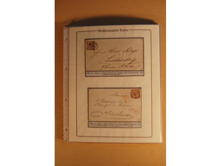 1851/68, alte, ausstellungsmäßig aufgezogene Sammlung, hauptsächlich bestehend aus rund 90 frankierten Briefen und gebrauchte
