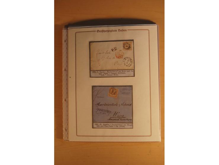 1851/68, alte, ausstellungsmäßig aufgezogene Sammlung, hauptsächlich bestehend aus rund 90 frankierten Briefen und gebrauchte