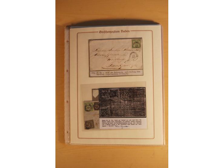 1851/68, alte, ausstellungsmäßig aufgezogene Sammlung, hauptsächlich bestehend aus rund 90 frankierten Briefen und gebrauchte