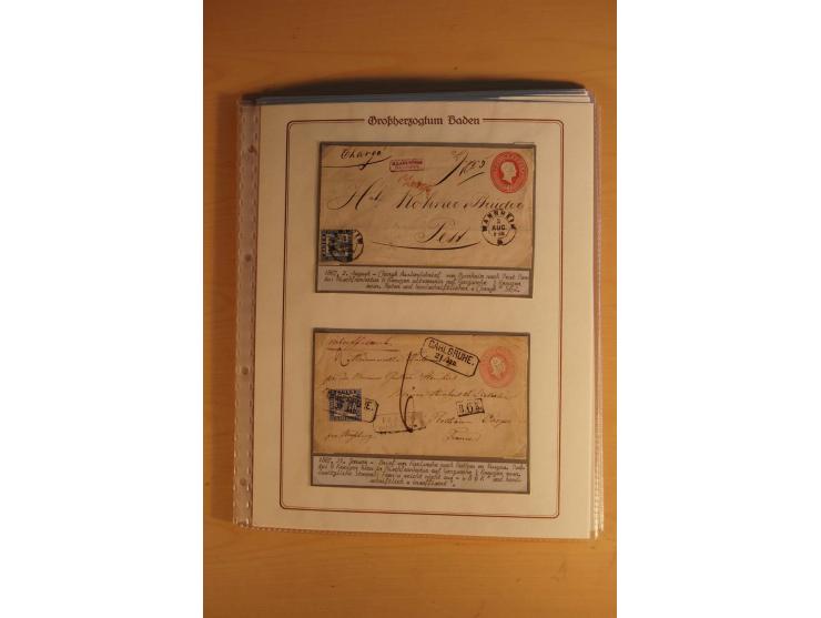 1851/68, alte, ausstellungsmäßig aufgezogene Sammlung, hauptsächlich bestehend aus rund 90 frankierten Briefen und gebrauchte