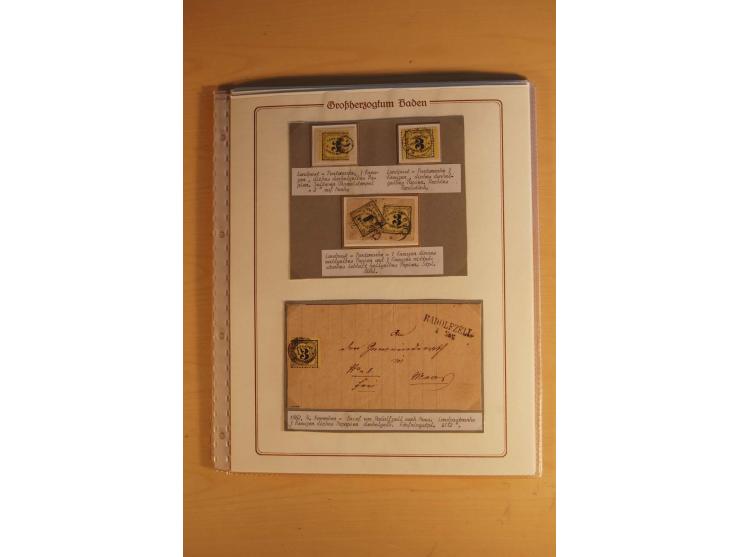 1851/68, alte, ausstellungsmäßig aufgezogene Sammlung, hauptsächlich bestehend aus rund 90 frankierten Briefen und gebrauchte