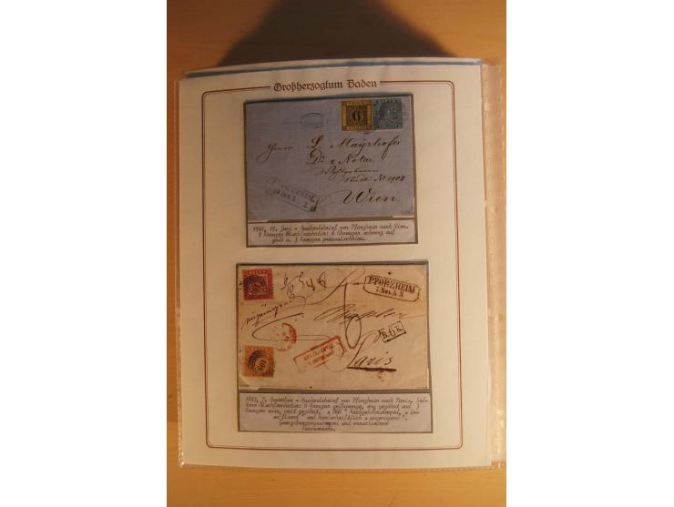 1851/68, alte, ausstellungsmäßig aufgezogene Sammlung, hauptsächlich bestehend aus rund 90 frankierten Briefen und gebrauchte