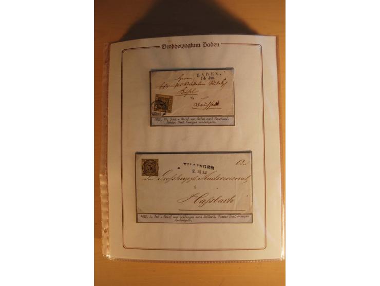 1851/68, alte, ausstellungsmäßig aufgezogene Sammlung, hauptsächlich bestehend aus rund 90 frankierten Briefen und gebrauchte