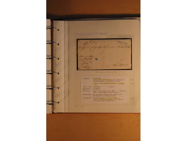 1750/1880, umfangreiche Vorphila-Sammlung inkl. einiger markenloser Briefe nach 1852 von Amelunxborn bis Zorge mit ca. 450 Br
