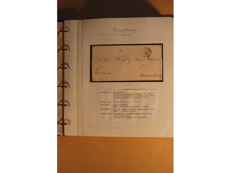 1750/1880, umfangreiche Vorphila-Sammlung inkl. einiger markenloser Briefe nach 1852 von Amelunxborn bis Zorge mit ca. 450 Br