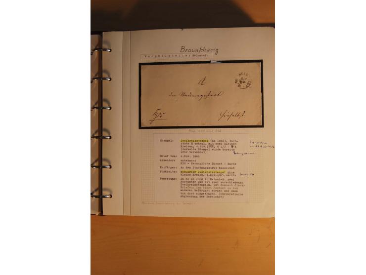 1750/1880, umfangreiche Vorphila-Sammlung inkl. einiger markenloser Briefe nach 1852 von Amelunxborn bis Zorge mit ca. 450 Br