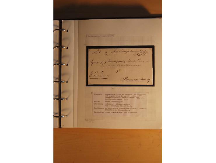 1750/1880, umfangreiche Vorphila-Sammlung inkl. einiger markenloser Briefe nach 1852 von Amelunxborn bis Zorge mit ca. 450 Br