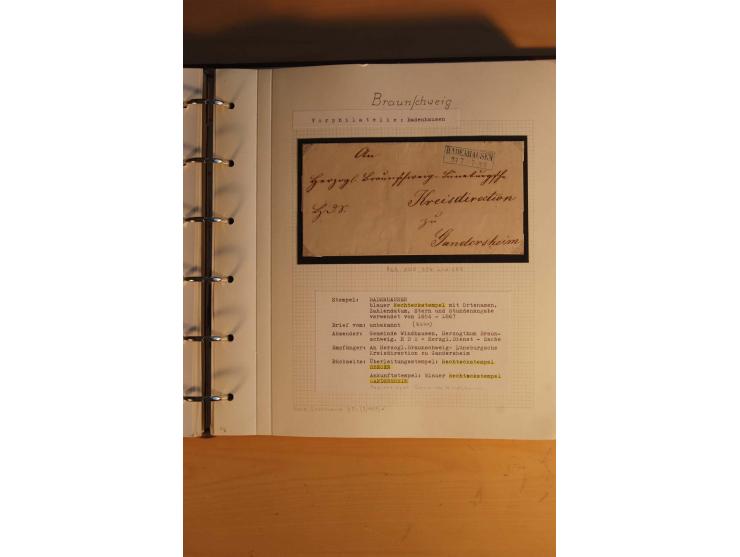 1750/1880, umfangreiche Vorphila-Sammlung inkl. einiger markenloser Briefe nach 1852 von Amelunxborn bis Zorge mit ca. 450 Br